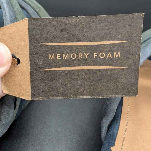 Crevo Sandals Womens 11 Dusty Blue Leather Chunky heel Slip on Shoes Boho Rubie - Picture 9 of 11